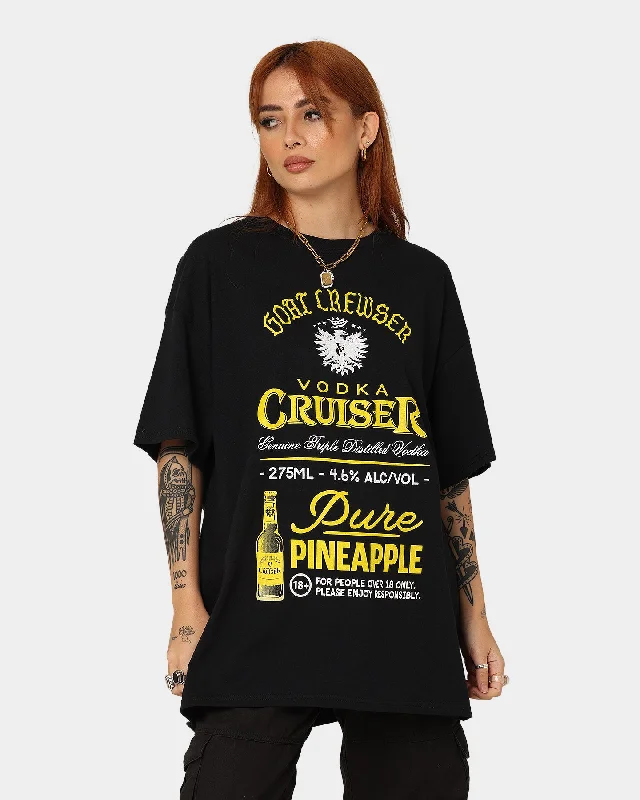 Goat Crew Goat Crew X Vodka Cruiser Pure Pineapple Cruiser T-Shirt Black Satin Blend Silk Blend Wool Blend Goat Crew Goat Crew X Vodka Cruiser Pure Pineapple Cruiser T-Shirt Black Satin Blend Silk Blend Wool Blend