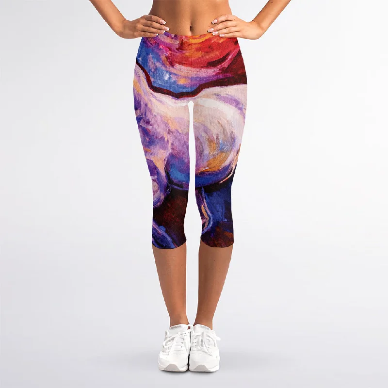 Colorful Horse Portrait Print Women's Capri Leggings Stylish Patterned Active Leggings Colorful Horse Portrait Print Women's Capri Leggings Stylish Patterned Active Leggings