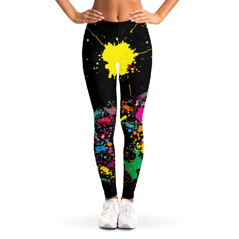 Colorful Splash Yin Yang Print Women's Leggings Cozy Bootcut Leggings