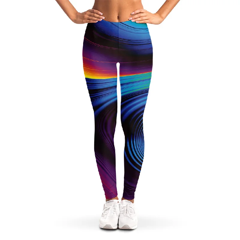 Colorful Psychedelic Print Women's Leggings Trendy Side-Pocket Leggings