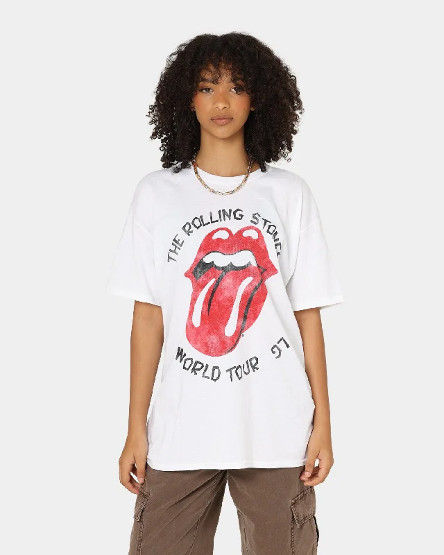 The Rolling Stones Bridges to Babylon '97 T-Shirt White Cashmere Blend Cotton Blend Poly Blend