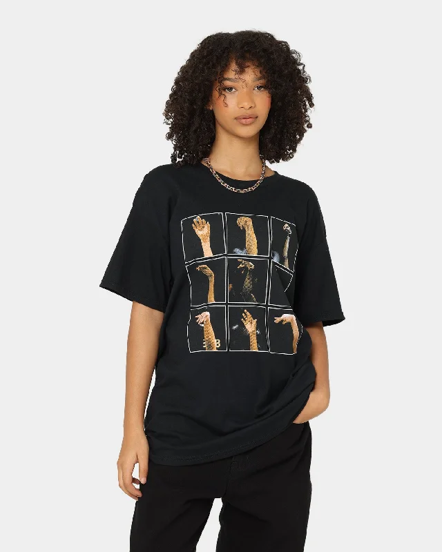 Goat Crew Swish T-Shirt Black Solid Print Embellished