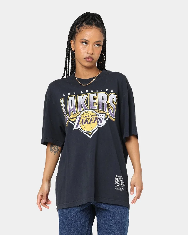 Mitchell & Ness Los Angeles Lakers Metallic Shadow T-Shirt Faded Black Polka Dot Checkered Tartan Mitchell & Ness Los Angeles Lakers Metallic Shadow T-Shirt Faded Black Polka Dot Checkered Tartan