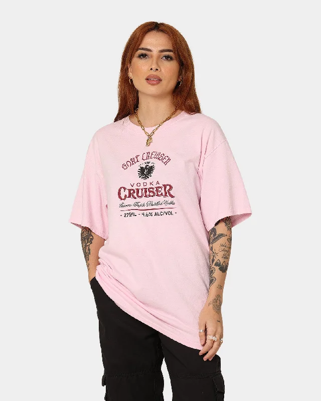 Goat Crew Goat Crew X Vodka Cruiser Lush Guava Cruiser T-Shirt Pink Embroidered Appliqued Beaded Goat Crew Goat Crew X Vodka Cruiser Lush Guava Cruiser T-Shirt Pink Embroidered Appliqued Beaded