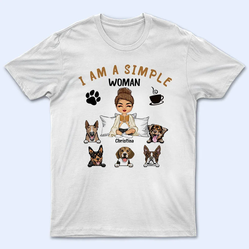 Simple Woman Reading - Gift For Dog Mom - Personalized Custom T Shirt Houndstooth Herringbone Solid