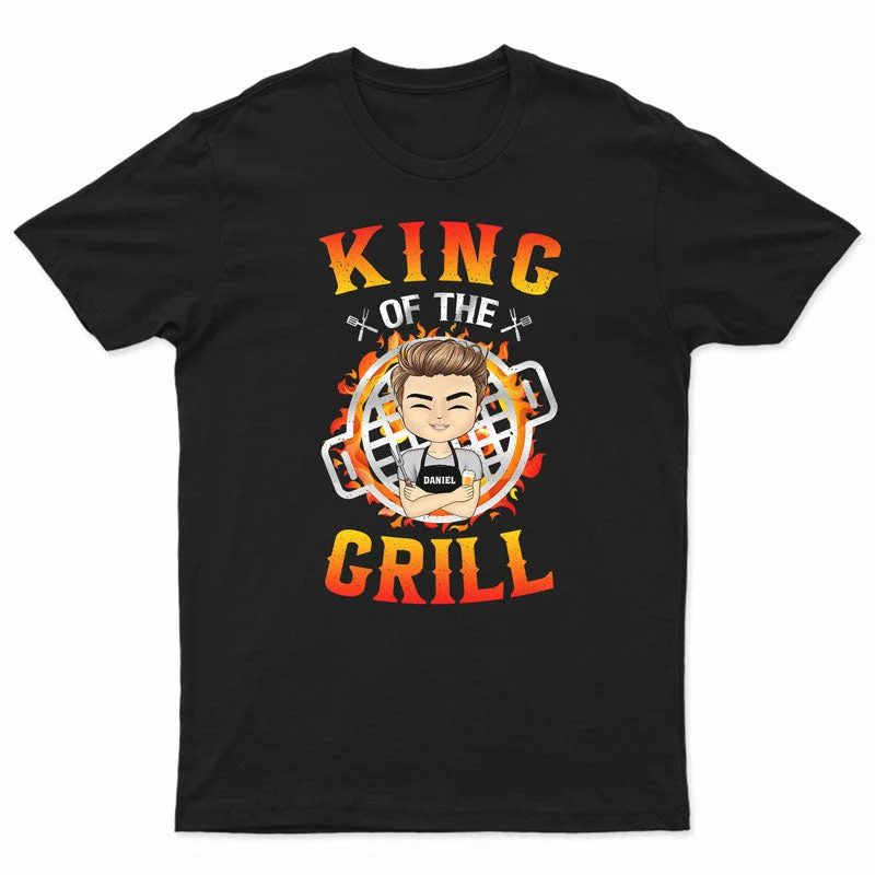 BBQ King And Queen - Gift For Couples - Personalized Custom T Shirt Striped Floral Plaid BBQ King And Queen - Gift For Couples - Personalized Custom T Shirt Striped Floral Plaid