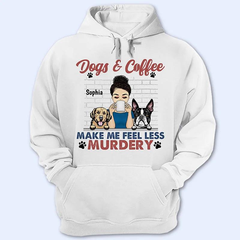 Dogs And Coffee Make Me - Gift For Dog Lovers - Personalized Custom T Shirt Polka Dot Checkered Tartan