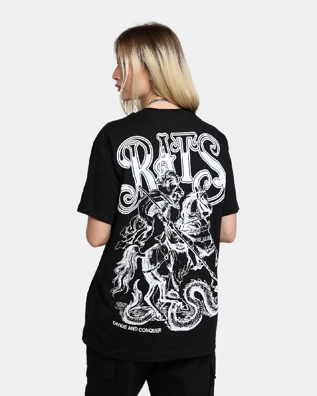 Rats Get Fat Divide And Conquer T-Shirt Black Cotton Fabric Linen Fabric Terry Fabric Rats Get Fat Divide And Conquer T-Shirt Black Cotton Fabric Linen Fabric Terry Fabric