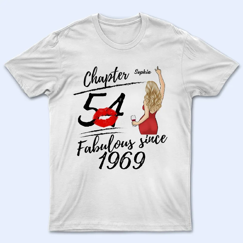 Chapter Fabulous Since - Birthday Gift For Wife, Mom, Grandma, Besties & Sisters - Personalized Custom T Shirt Satin Blend Silk Blend Wool Blend