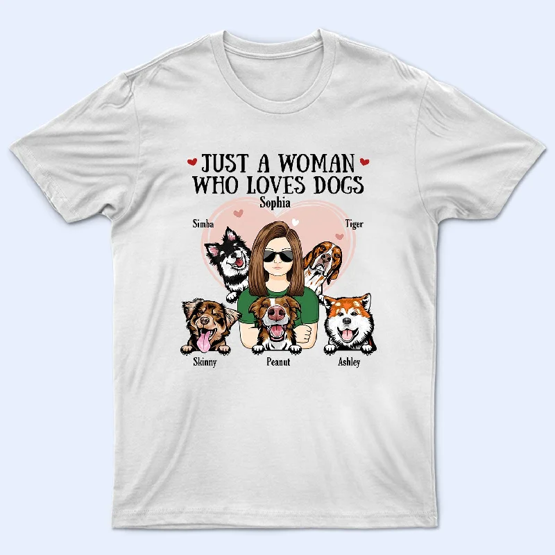 Just A Woman Man Who Loves Dogs - Birthday Gift For Dog Lovers, Pet Lovers - Personalized Custom T Shirt Rayon Fabric Velvet Fabric Corduroy Fabric