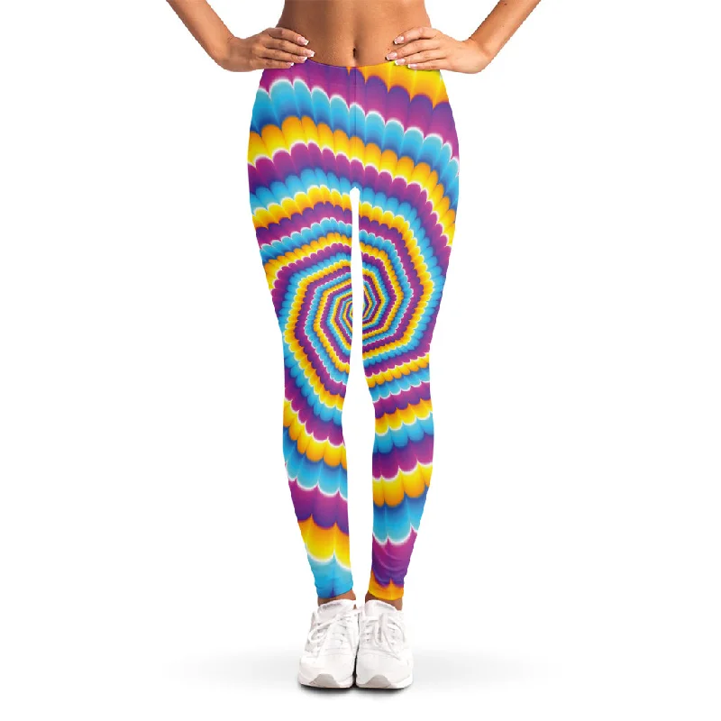 Colorful Spiral Illusion Print Women's Leggings Stylish Printed Stretch Leggings