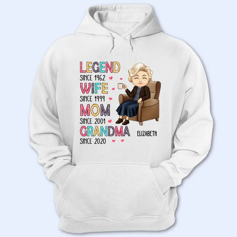 Legend Wife Mom Grandma Chibi - Gift For Mother - Personalized Custom T Shirt Basic T-Shirt Crew Neck Short Sleeve