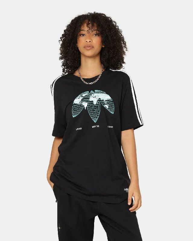 Adidas Graphics United T-Shirt Black Collared Crew Neck Turtle Neck