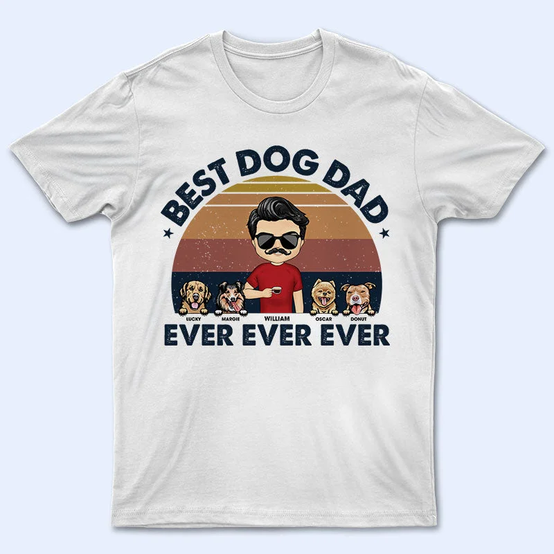 Best Dog Dad Dog Mom Ever - Gift For Dog Lovers - Personalized Custom T Shirt Polka Dot Checkered Tartan