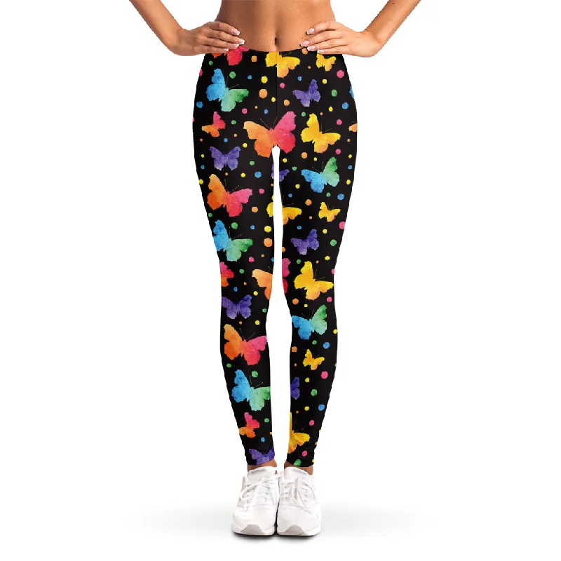 Colorful Watercolor Butterfly Print Women's Leggings Trendy Seamless Sports Leggings Colorful Watercolor Butterfly Print Women's Leggings Trendy Seamless Sports Leggings