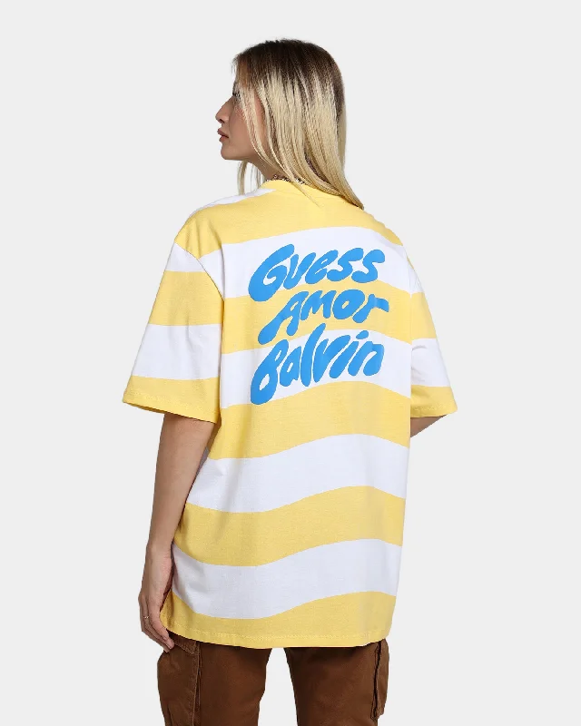 Guess Originals GUESS Originals X J Balvin Wavy T-Shirt Yellow Sunspots Real Fur Shearling Chenille Guess Originals GUESS Originals X J Balvin Wavy T-Shirt Yellow Sunspots Real Fur Shearling Chenille