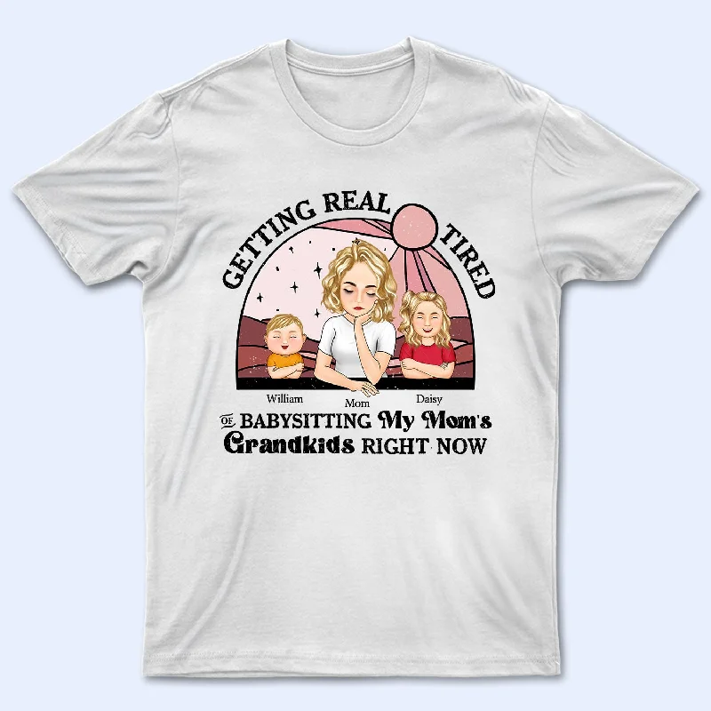My Mom's Grandkids - Gift For Mom And Aunt - Personalized T Shirt Print Jacquard Patchwork My Mom's Grandkids - Gift For Mom And Aunt - Personalized T Shirt Print Jacquard Patchwork