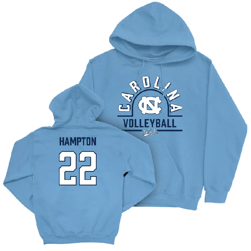UNC Women's Volleyball Carolina Blue Classic Hoodie - Safi Hampton Hoodie with Thumb Holes Functional Cozy UNC Women's Volleyball Carolina Blue Classic Hoodie - Safi Hampton Hoodie with Thumb Holes Functional Cozy