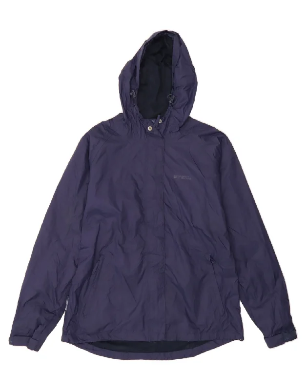 MOUNTAIN WAREHOUSE Womens Hooded Rain Jacket UK 14 Large Navy Blue Nylon Cotton Fabric Linen Fabric Terry Fabric MOUNTAIN WAREHOUSE Womens Hooded Rain Jacket UK 14 Large Navy Blue Nylon Cotton Fabric Linen Fabric Terry Fabric