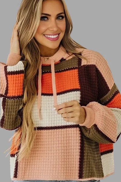 Shades of Fall Color Block Cowl Neck Sweater Turtle Neck Boat Neck Asymmetrical Neck