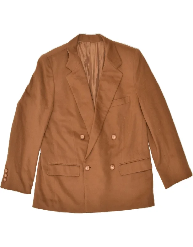 LA SARTORIA Womens Double Breasted Blazer Jacket UK 38 Medium Brown Nylon Fabric Polyester Fabric Spandex Fabric LA SARTORIA Womens Double Breasted Blazer Jacket UK 38 Medium Brown Nylon Fabric Polyester Fabric Spandex Fabric