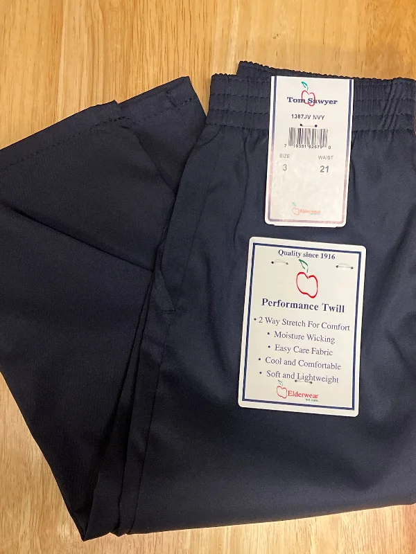 Navy Performance Pull On Pants- Boy Classic Cropped Pants