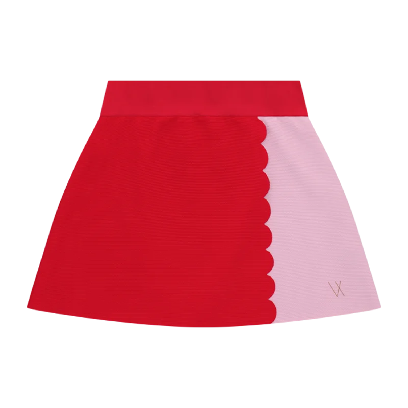 Vieux Jeu Lisette Skirt (Women's) - Red high slit skirt