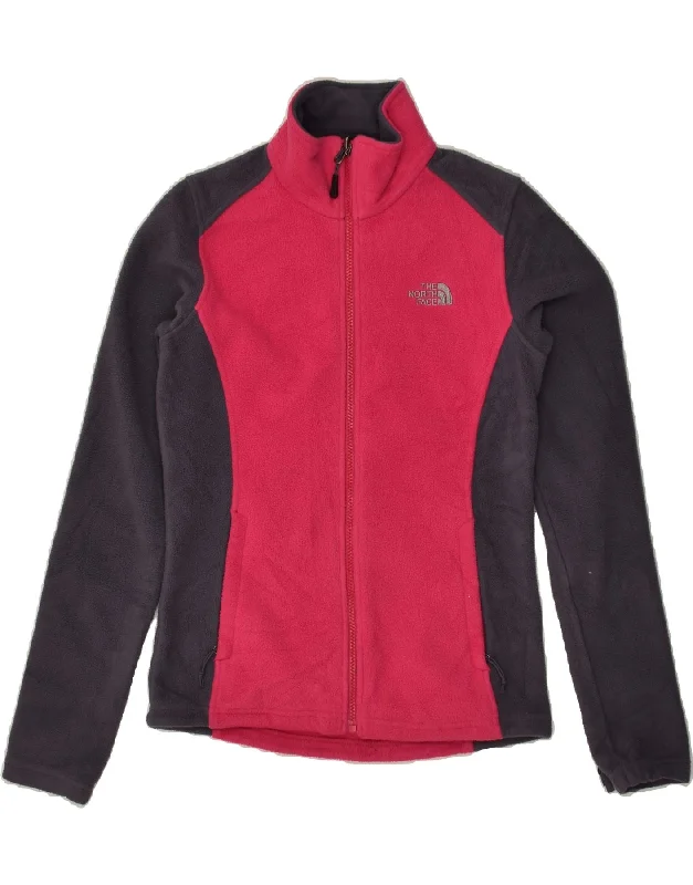 THE NORTH FACE Womens Fleece Jacket UK 6 XS Pink Colourblock Polyester Snapped Jacket Toggled Jacket Drawstring Jacket THE NORTH FACE Womens Fleece Jacket UK 6 XS Pink Colourblock Polyester Snapped Jacket Toggled Jacket Drawstring Jacket