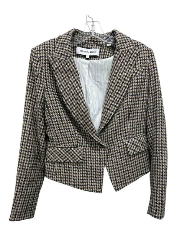 Veronica Beard Size 4 Multicolor Acrylic, Polyester, Wool Houndstooth Jacket Knit Jacket Woven Jacket Fleece Jacket Veronica Beard Size 4 Multicolor Acrylic, Polyester, Wool Houndstooth Jacket Knit Jacket Woven Jacket Fleece Jacket