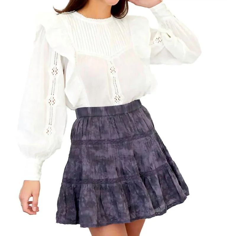 Emmie Skirt In Black Tie-Dye Multi silk skirt elegant