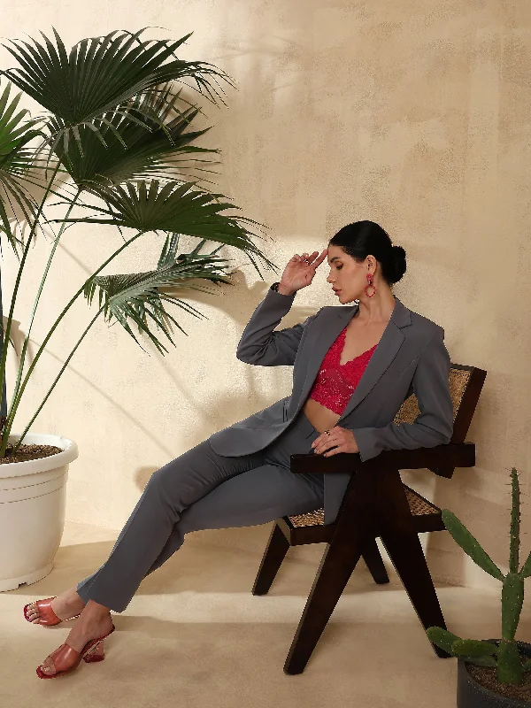Stretch Pant suit- Dark Grey Comfortable Jogging Pants