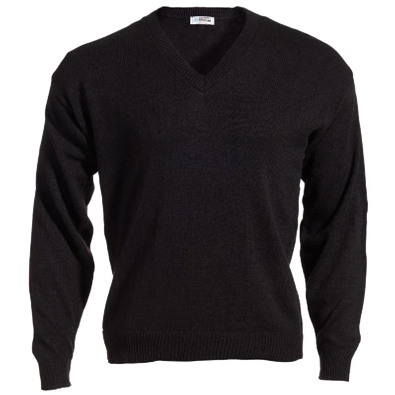 Edwards Unisex Black Jersey Knit Acrylic Sweater Embroidered Appliqued Beaded