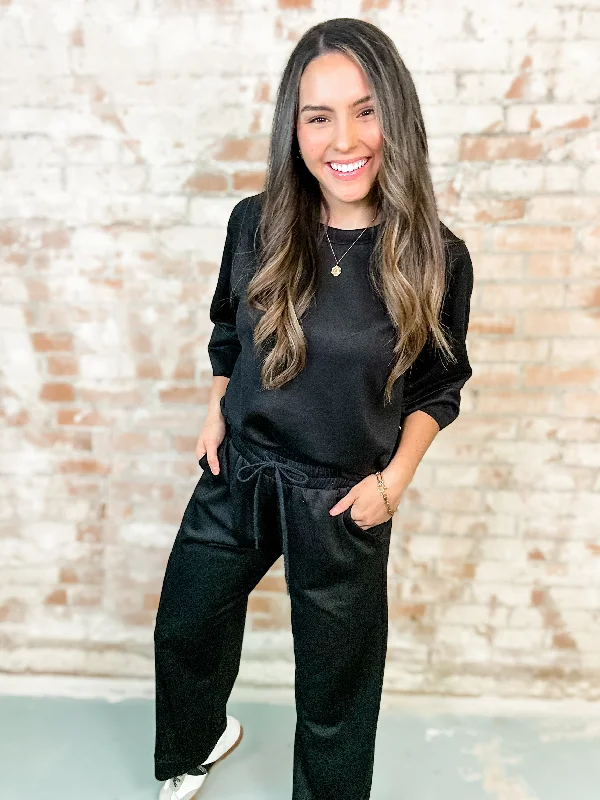 Madeline Luxeknit Pant Set Trendy Wide-Legged Trousers