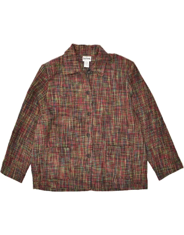VINTAGE Womens Loose Fit 5 Button Blazer Jacket UK 16 Large Multicoloured Tiered Jacket Buttoned Jacket Zippered Jacket VINTAGE Womens Loose Fit 5 Button Blazer Jacket UK 16 Large Multicoloured Tiered Jacket Buttoned Jacket Zippered Jacket