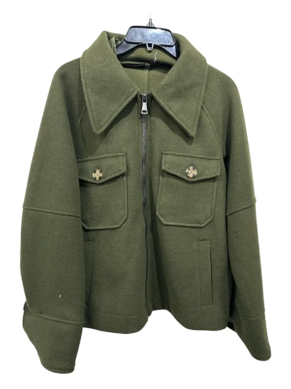 Avec Les Filles Size L Dark Olive Green Polyester & Acrylic Zip Front Jacket Nylon Jacket Polyester Jacket Spandex Jacket Avec Les Filles Size L Dark Olive Green Polyester & Acrylic Zip Front Jacket Nylon Jacket Polyester Jacket Spandex Jacket
