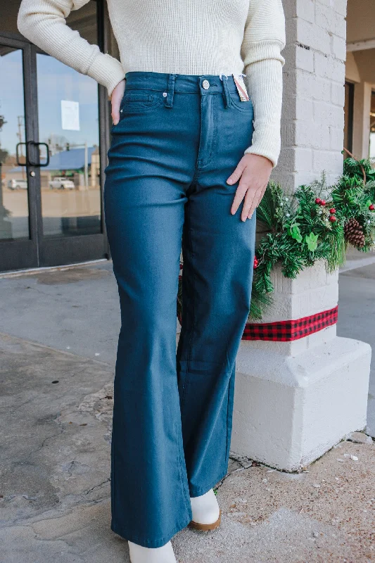 On Your Own Time Blue Hyperstretch Wide Leg YMI Pants Comfy High-Waist Jeans
