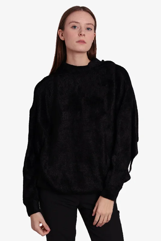 Balenciaga Black Cut Out Sweater with Wrap Size 40 Lightweight Heavyweight Midweight Balenciaga Black Cut Out Sweater with Wrap Size 40 Lightweight Heavyweight Midweight