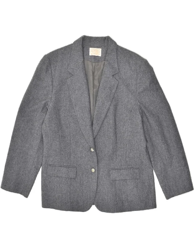 PENDLETON Womens 2 Button Blazer Jacket UK 18 Large Grey Virgin Wool Print Jacket Jacquard Jacket Patchwork Jacket PENDLETON Womens 2 Button Blazer Jacket UK 18 Large Grey Virgin Wool Print Jacket Jacquard Jacket Patchwork Jacket