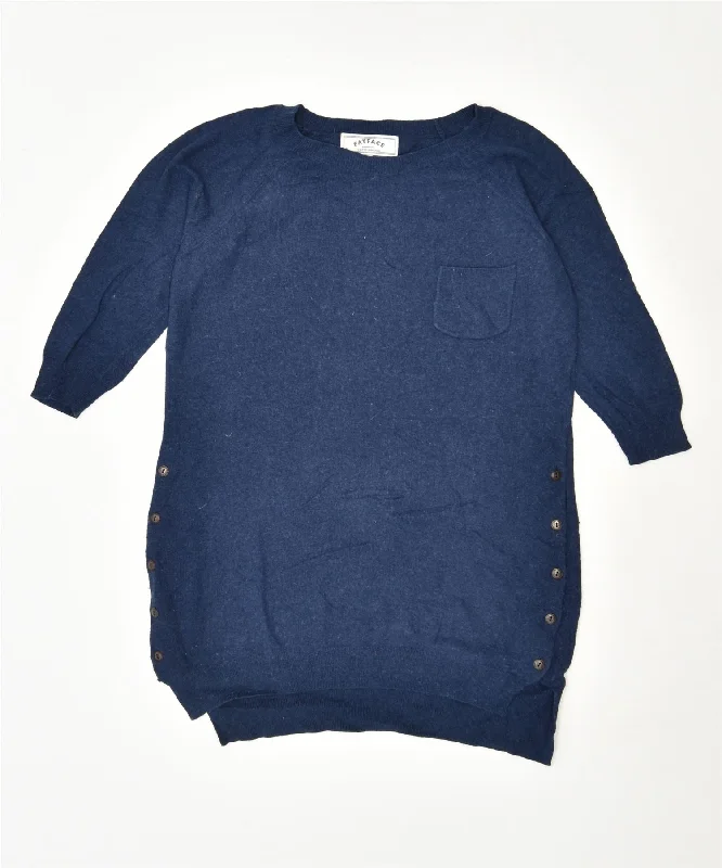 FAT FACE Womens Crew Neck Jumper Sweater UK 10 Small Navy Blue Casual Formal Business