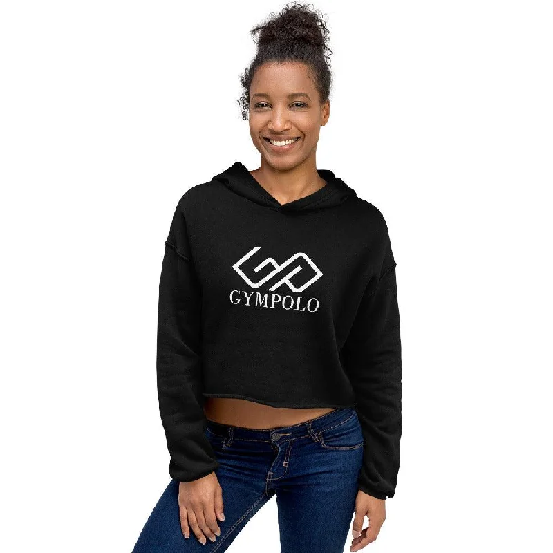 GYMPOLO Crop Hoodie Hoodie with Button Placket Classic Preppy
