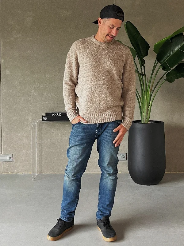 ONLY + SONS Max Unisex Crew Knit Sweater Seamless Knitted Crochet