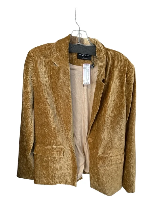 Minkpink Size L Marigold Velvet Ribbed One Button Jacket V-Neck Jacket Boat Neck Jacket Square Neck Jacket Minkpink Size L Marigold Velvet Ribbed One Button Jacket V-Neck Jacket Boat Neck Jacket Square Neck Jacket