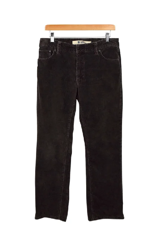Grey Corduroy Pants Comfy Zip-Up Pants