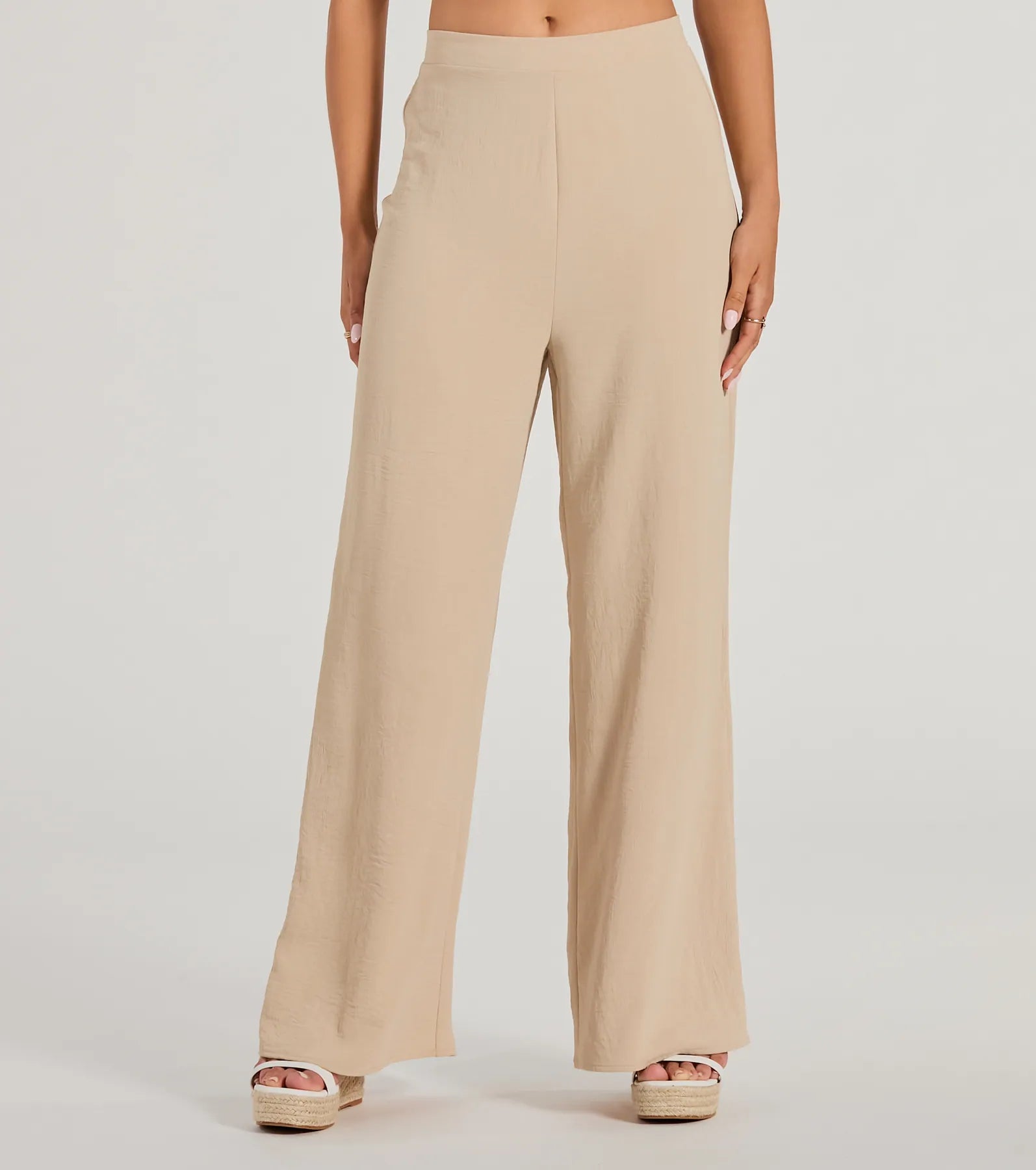 Call The Shots High-Rise Wide-Leg Pants Classic Straight-Leg Pants