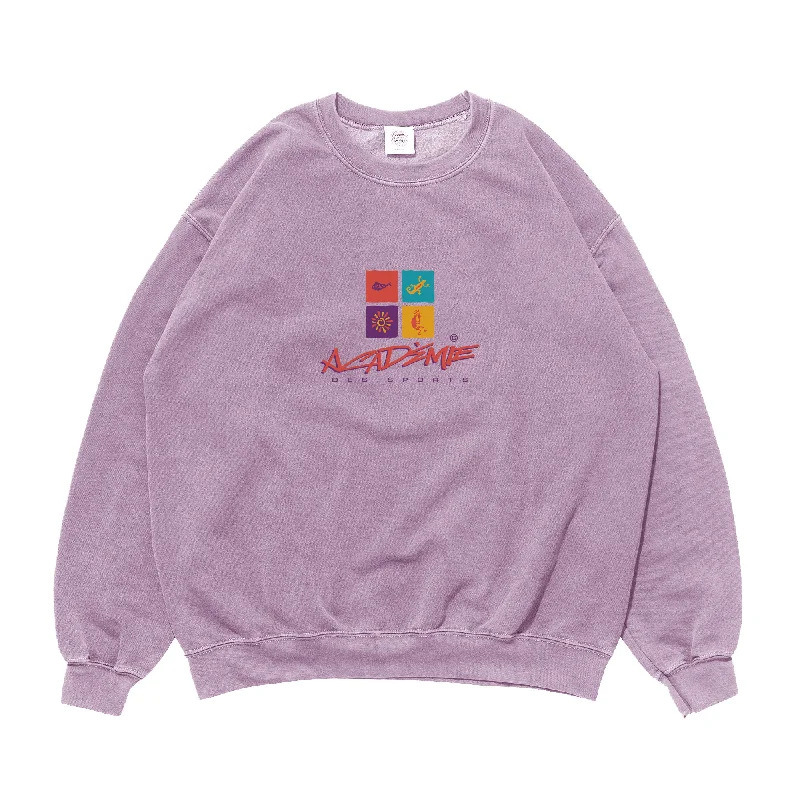Vice 84 *10 Years Of* 'Sea Shapes' Sweater - Vintage Washed Mauve Spandex Blend Rayon Blend Denim Blend