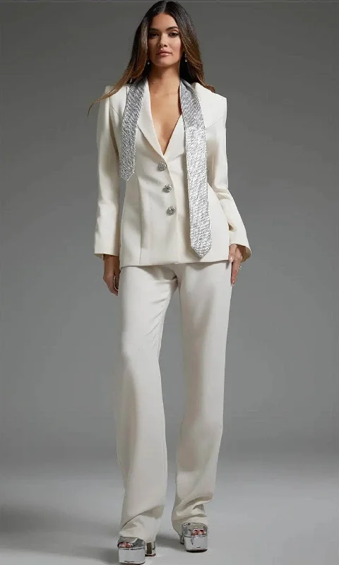 Jovani 39726 - Buttoned Bridal Pantsuit Fashionable Track Pants