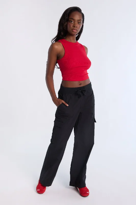 High Rise Wide Leg Cargo Pants Elegant Dress Pants