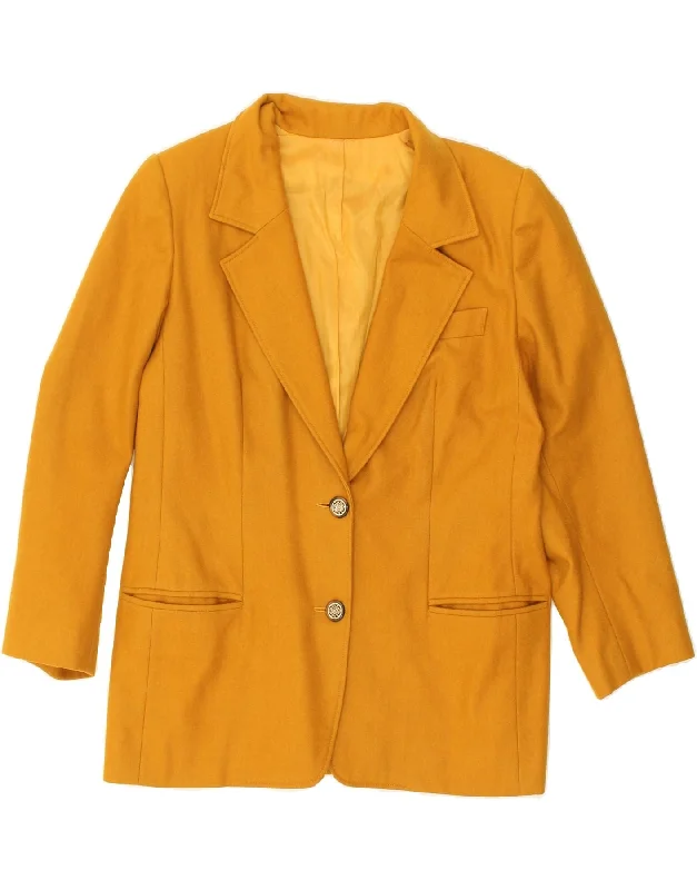 VINTAGE Womens 2 Button Blazer Jacket UK 14 Medium Yellow Oversized Jacket Tailored Jacket Straight Jacket VINTAGE Womens 2 Button Blazer Jacket UK 14 Medium Yellow Oversized Jacket Tailored Jacket Straight Jacket