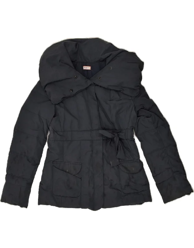 MAX & CO. Womens Hooded Padded Jacket UK 12 Medium Black Nylon Wool Fabric Cashmere Fabric Tweed Fabric MAX & CO. Womens Hooded Padded Jacket UK 12 Medium Black Nylon Wool Fabric Cashmere Fabric Tweed Fabric