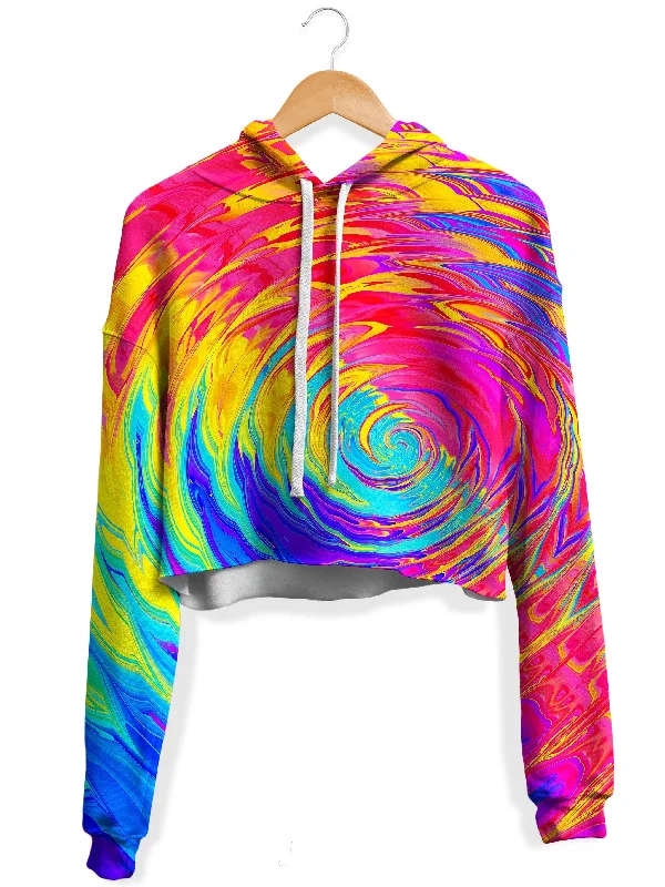 Splash Zone Fleece Crop Hoodie Hoodie with Cuffed Sleeves Snug Secure